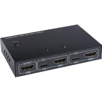 USB KVM Switch 2 Port HDMI 4K with EDID/HDCP