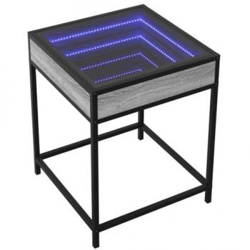 Comodino con led Infinity Grigio Sonoma 40x40x51 cm Vidaxl 849671
