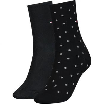 Tommy Hilfiger Damen Socken 2er-Pack mit Punkten, Schwarz/Grau