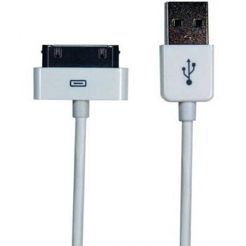 Câble Apple 30 Broches USB-A M 1 m Blanc compatible avec les produits Apple certifiés MFi