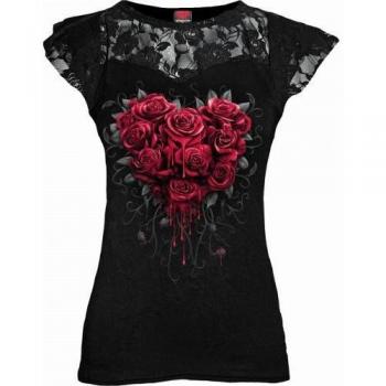 Camicia Breve Cuore Rosso Sangue Spiral Direct L Nera per Donna