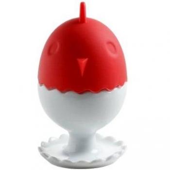 Maxwell & Williams JP3002 Roter Eierbecher – Porzellan + Silikonwärmer, Geschenkverpackt