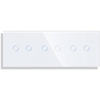 Frontal de cristal blanco KOOB 6 pulsadores 3 módulos