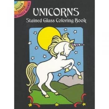 Unicorns Stained Glass Colouring Book
