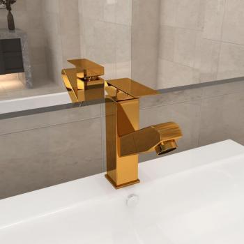 Grifo de lavabo de baño función extraíble negro 157x172 mm