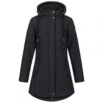 Softshell Mantel „Sky Peak Women“ von DEPROC Active – Schwarzer Farbton – Größe 36
