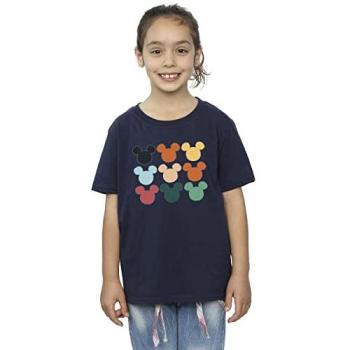 Girl’s Disney Mickey Heads T-Shirt, Navy, 5‑6 Years Old