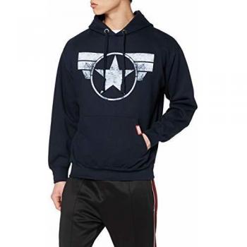 Marvel Navy Pullover Hoodie with Cap Logo – XL for Men
