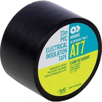 AT7 Industrial Strength 50mmx33M Black PVC Electrician's Tape