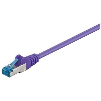 Goobay Ultraschnelles Ethernet Netzwerkkabel CAT6a Patchkabel S/FTP Violett halogenfrei LSZH Kupfer 10m