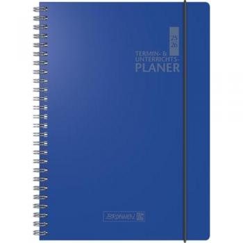 BRUNNEN Buchkalender für Lehrer 2025/2026 – 1 Woche pro 2 Seiten, A4, Kunststoff‑Einband Baladek Blau