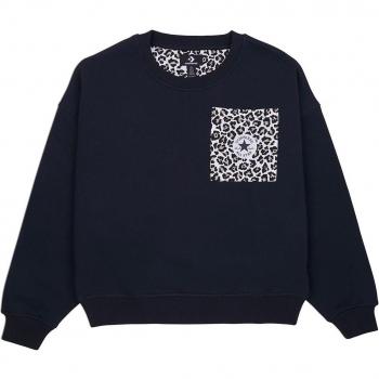 Maglione a Collo Alto Converse Nero e Leopardo
