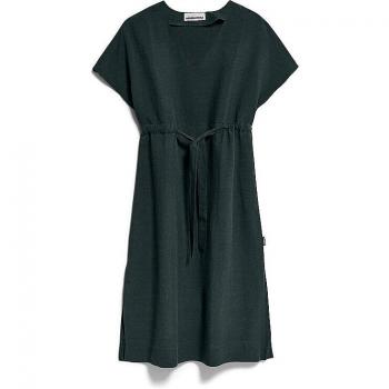 MAAHALINA Damenwebkleid – Leinen‑Mix, Loose Style