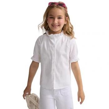 Blusa Elegante de Lino Blanco niña