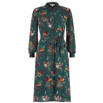 Yumi Eco‑Fox Midicostume – Green Recycled Shirt Dress – UK 12