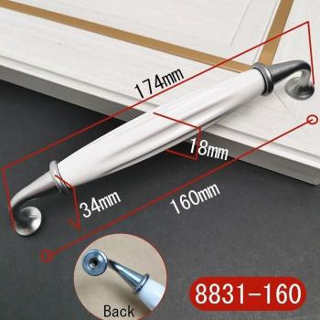 Zinc Alloy Kitchen Cabinet Knob – White Ceramic Finish 96mm