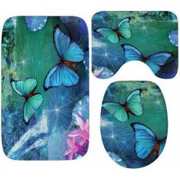 Mat Set “Mariposa Lavanda” – Accesorios de Baño