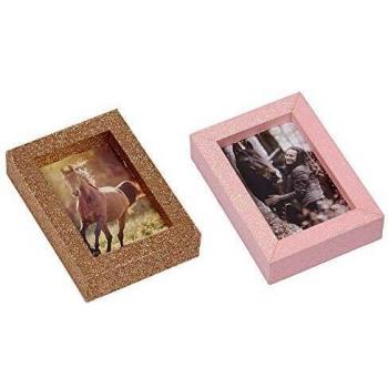 I love horses Bilderrahmen mini gold rosa Glitzer 16037