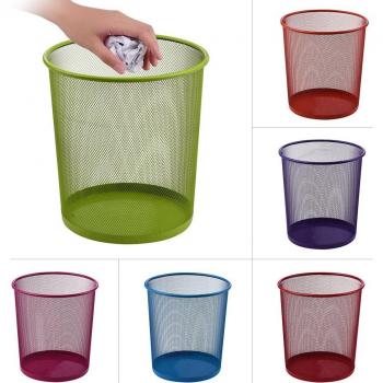 Bac de recyclage métallique rond pour école et bureau