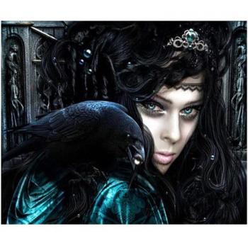 Kreuzstich Hexen Dame mit Diamanten