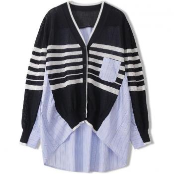 Women's Vintage Patchwork Striped Sweater