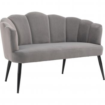 Stilvolles Schalensofa mit Metallbeinen – Grau Edition