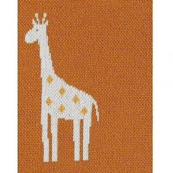 Couverture tricot 75 x 100 cm avec motif girafe