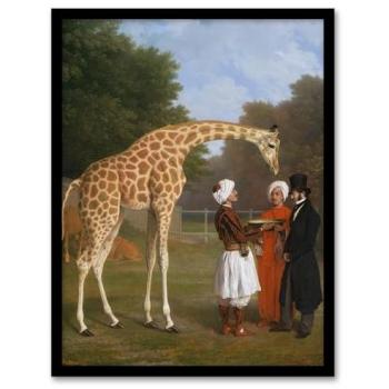 A4 Giraffe in the Savanna – Framed Oil Artwork, Artery8 Collection