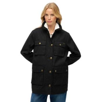 Superdry Women’s Black XL Waterproof Wax Coat