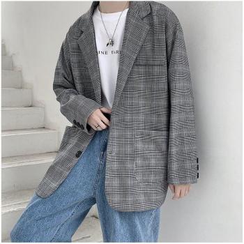 Men's Long Sleeve Plaid Jacket