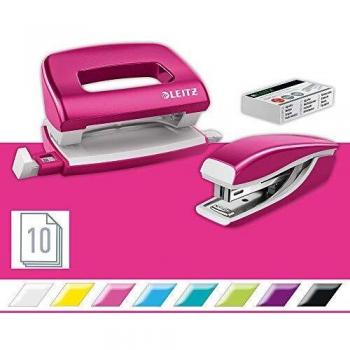 Handy mini Leitz NeXXt WOW Mini Stapler and Hole Punch Set
