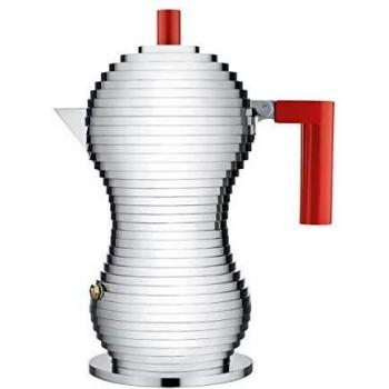 Alessi Pulcina 3-Cup Induction Espresso Maker Red
