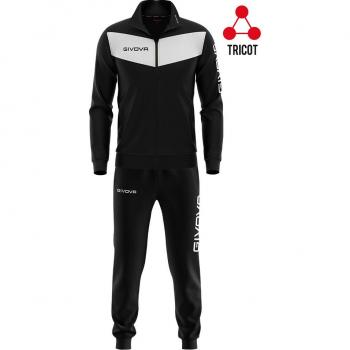 Tuta da ginnastica Givova Visa in triacetato nero/bianco Taglia M