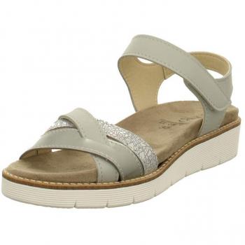 Longo Damen Sandalette Grau Leder Platin 38 EU