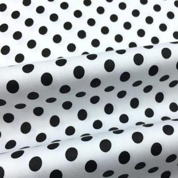 Dekoratives Patchwork-Textil „Sternenwelt“ – 100 % Baumwolle, Grau mit schwarz‑weißen Punkten