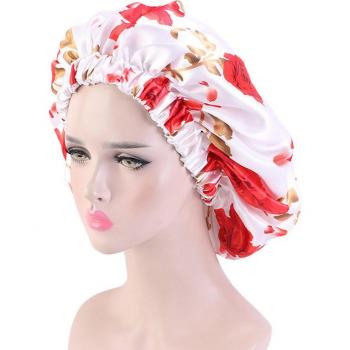 Bonnet de nuit satin imprimé pour cheveux