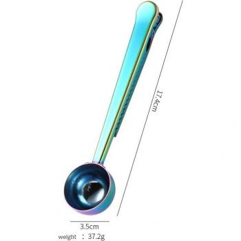 Cuchara de acero inoxidable 304 con clip para granos de café