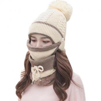 Gorro de Mujer con Bufanda a Prueba de Viento