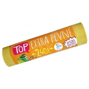 Pytel na odpad LDPE Extra TOP 240L, žlutý, 10 ks/role, extra pevný, určený pro tříděný odpad
