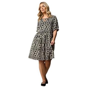 Mini Dress – Black Ikat Texture, 26/28