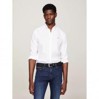 Blanco Flex Dobby Camisa de Hombre Tommy Hilfiger
