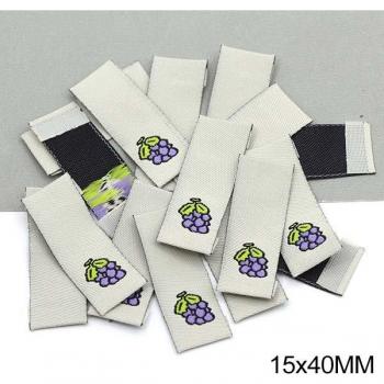 Étiquettes de couture à motifs fleurs et papillons, 50 pièces, 15x40MM
