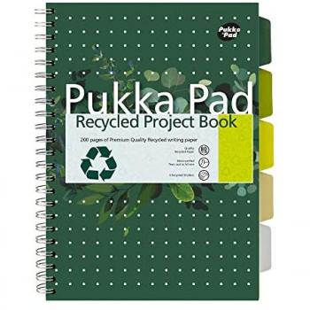 Pukka Pad Recycled Project Book A4 Wirebound, 200 Pages, Recycled Card