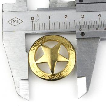 1× Brass Decorative Flower‑Star Button, Screwback Conchos, Ideal for Leather Bags
