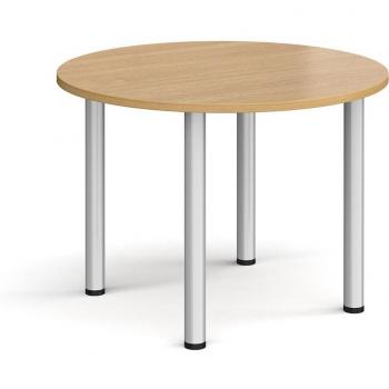 Dams Circular Silver Radial Leg Meeting Table 1000mm