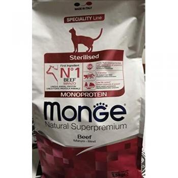 Monge manzo monoprotein cibo secco gatti adulti sterilizzati sacco 1,5 kg