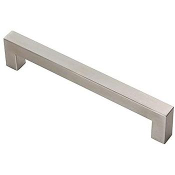 Metallic Loop Square Linear Block Pull Handle – Satin Steel, 174×14mm, 160mm Fixing Centers