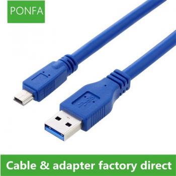 Superspeed USB 3.0 Type A Male to Mini B 10 Pin Male Adapter Cable 0.3-5 Meter
