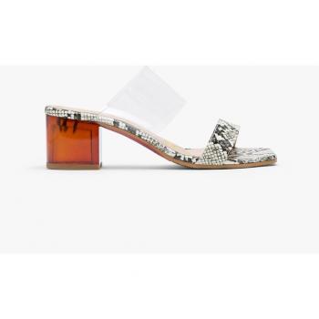 Sandalias de Tacón Cuplé para Mujer con Tira Transparente