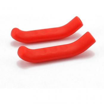 Manchon anti‑glisse rouge en silicone pour poignées de frein vélo